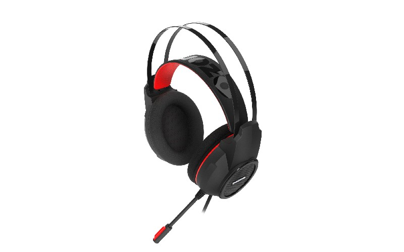 Auriculares gaming - Ozone Ekho H30, Binaural Diadema, Micrófono, Negro y rojo
