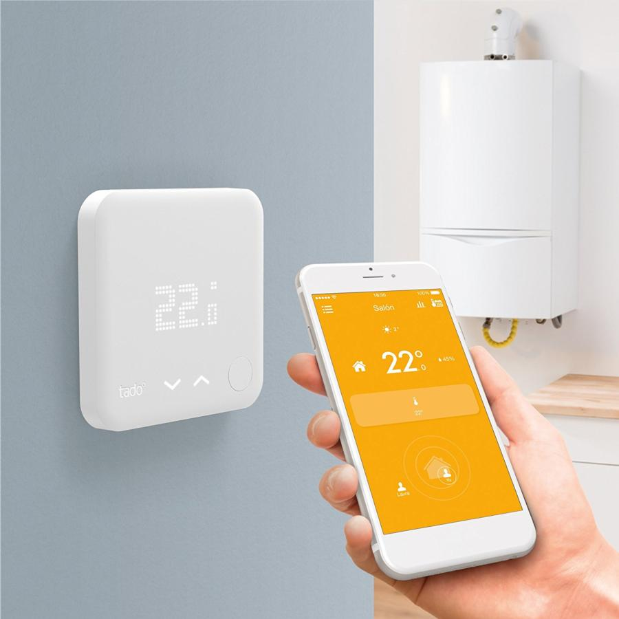 Termostato inteligente - Tado Kit de Inicio V3, Geolocalización, Multizona, Blanco