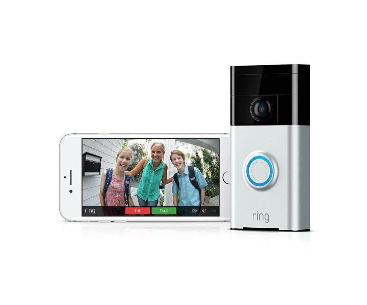 Videoportero - Ring Video Doorbell, Wifi, HD, Detención de movimiento, Plata