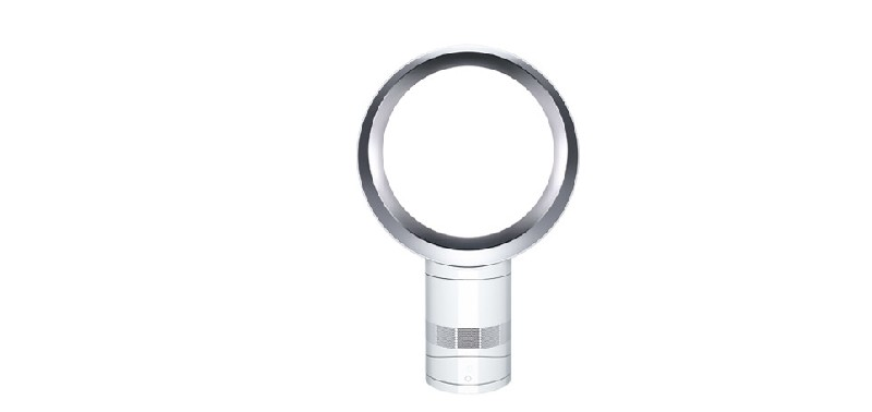 Ventilador sin aspas de sobremesa - Dyson AM06 Blanco/Plata, Tecnología Air Multiplier, Control