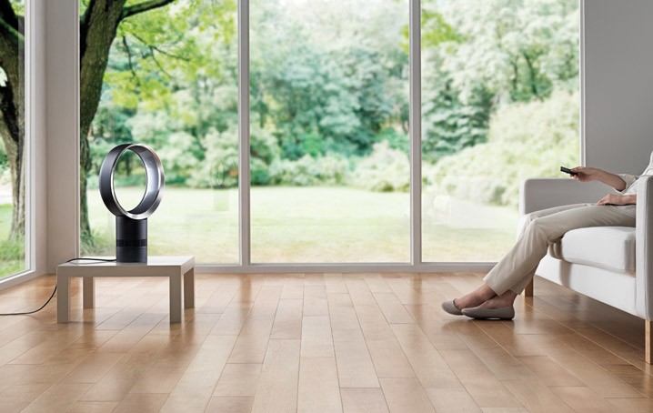 Ventilador sin aspas de sobremesa - Dyson AM06 Blanco/Plata, Tecnología Air Multiplier, Control