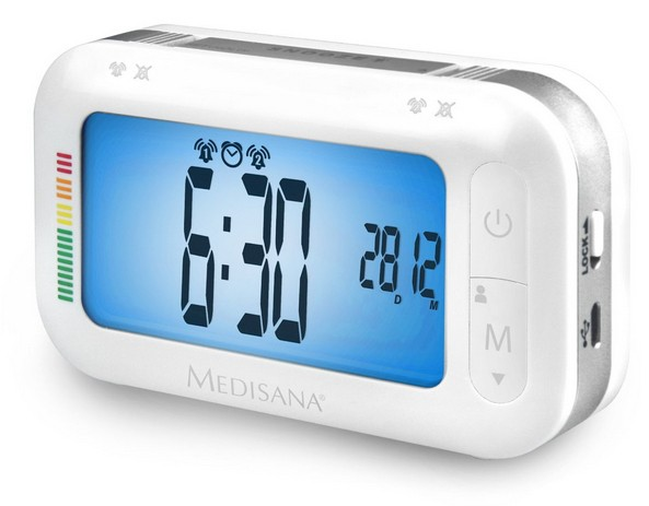 Medisana Bu 575 pantalla lcd 2 x 180 memorias despertador blanco 51296 brazo color bu575