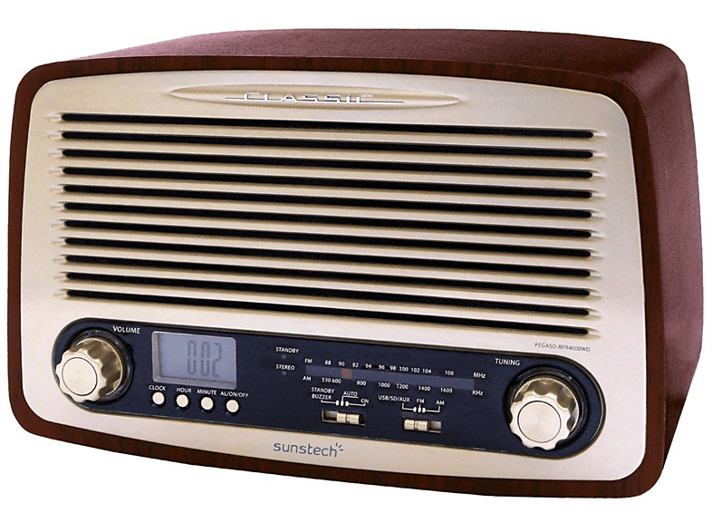 Sunstech FRDP3 draagbare digitale klok, zwart, rood - draagbare radio's (klok, digitaal, FM, LED, 3,05 cm (1,2 inch), zwart, rood