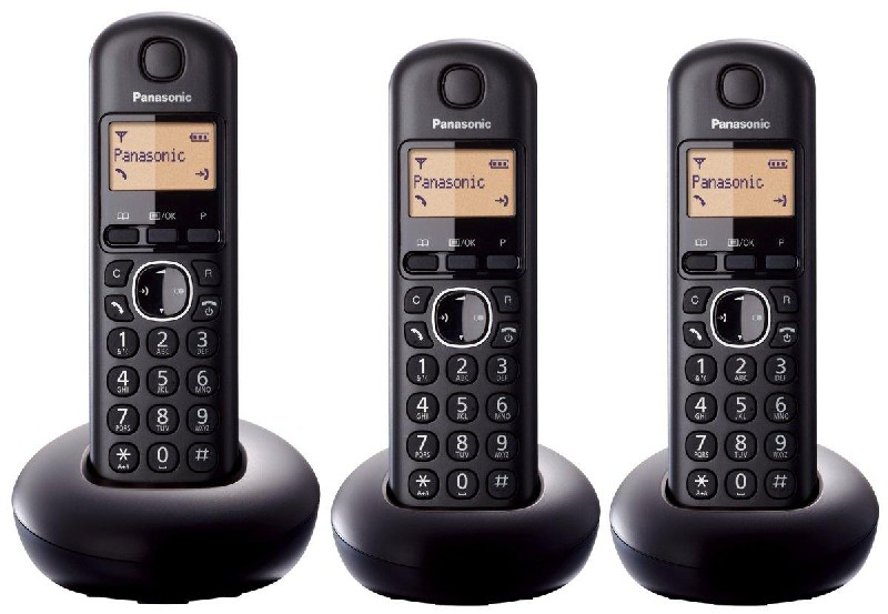 Panasonic Kxtgb213spb Negro dect trio 1 pack 3 color identificador llamadas 12