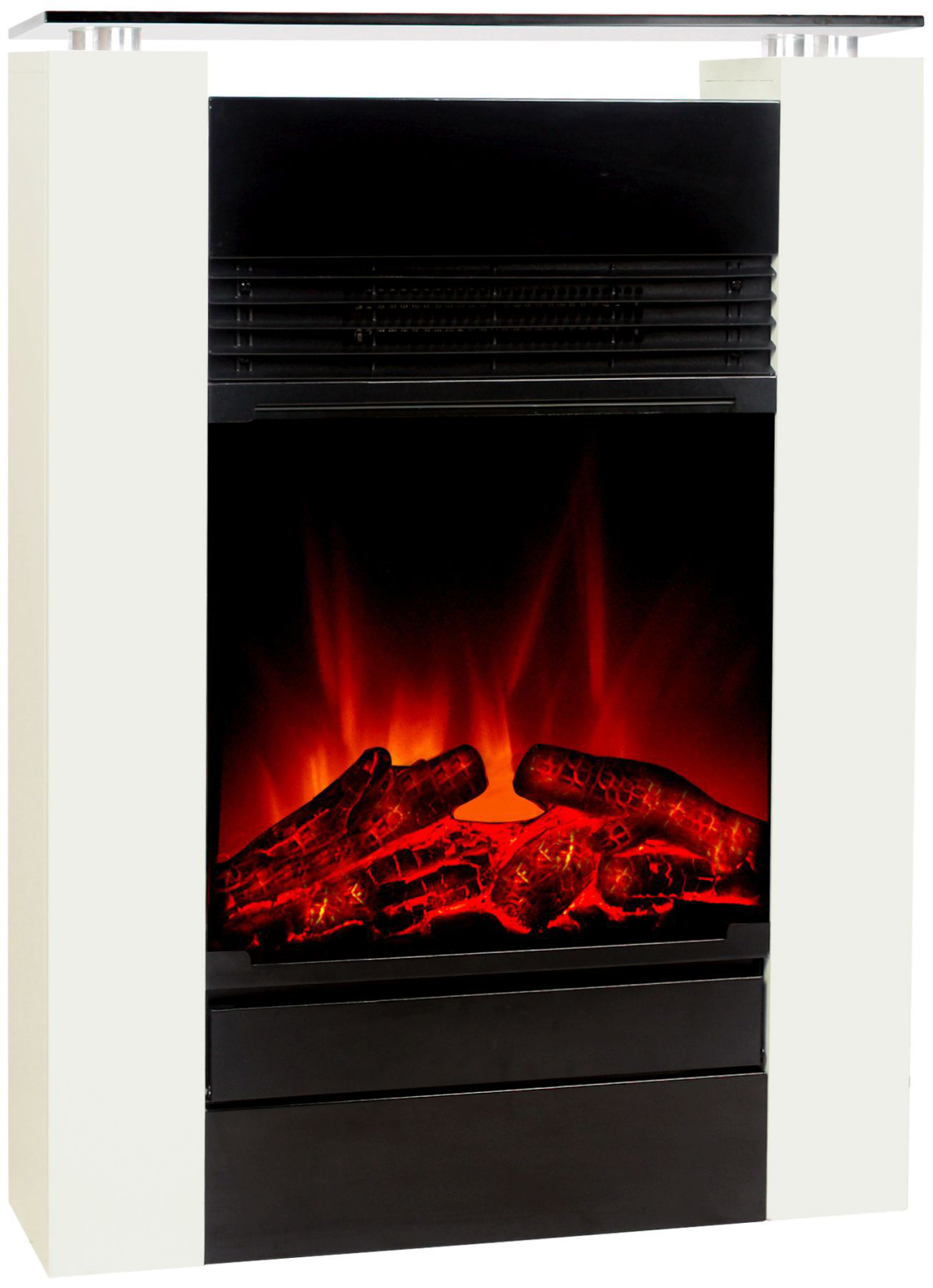 EL FUEGO AY 626 ELEKTROKAMIN TESSIN WEISS Elektroheizung (1800 Watt)