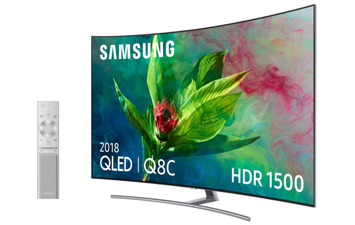 TV QLED 55" - Samsung 55Q8CN 2018 Curvo, 4K UHD, HDR 1500, Smart TV, Quantum Dot