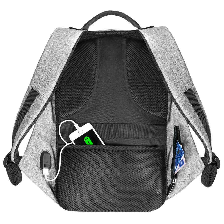 Mochila para portátil de hasta 16" - Evitta Antitheft Backpack, Gris y negro