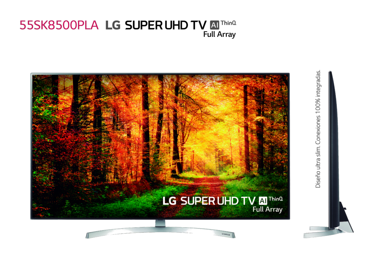 TV LED 55" - LG 55SK8500PLA, SuperUHD 4K 5xHDR, NanoCell, Panel IPS, AI Smart TV ThinQ webOS 4.0,