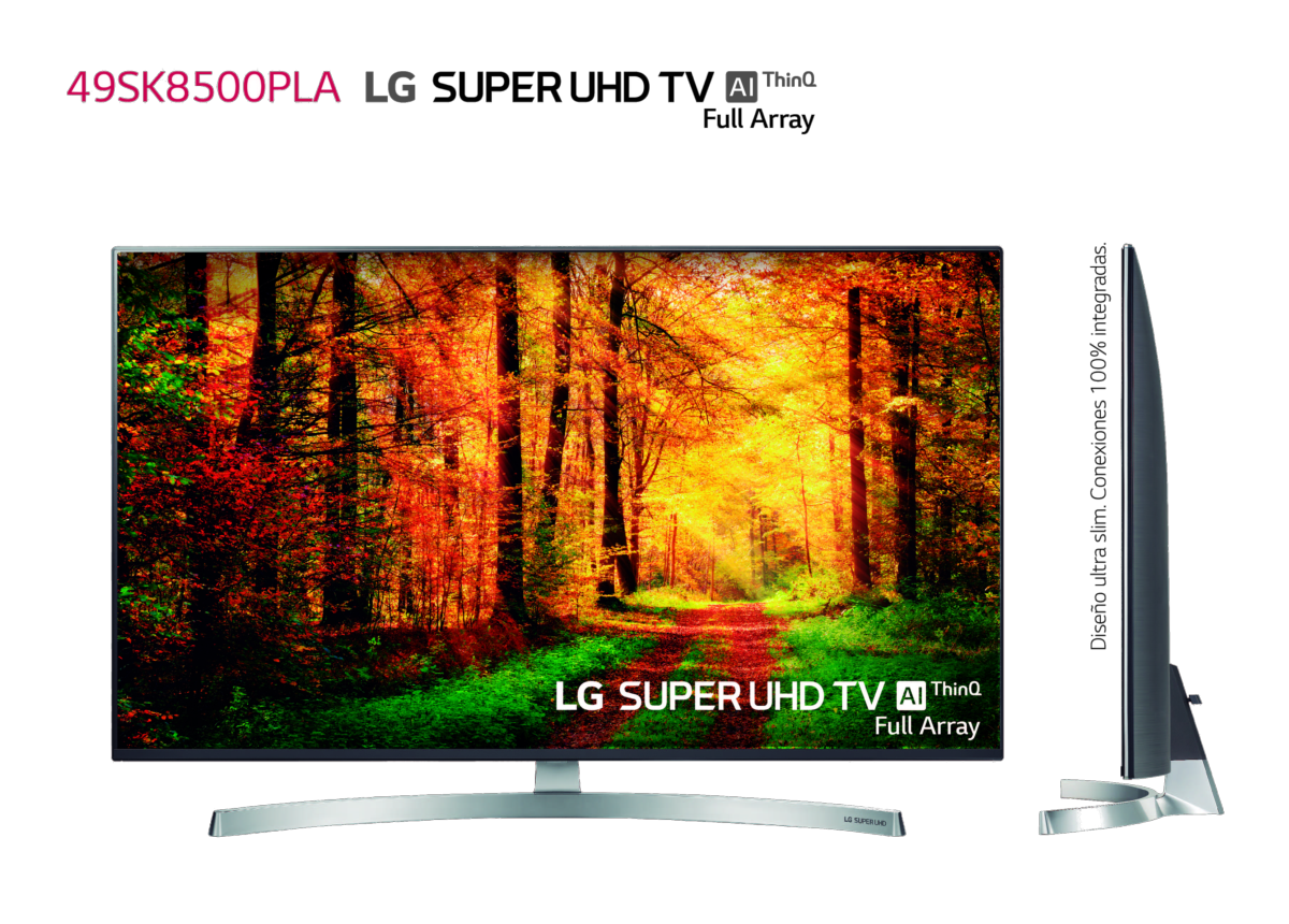 TV LED 49" - LG 49SK8500PLA, SuperUHD 4K 5xHDR, NanoCell, Panel IPS, AI Smart TV ThinQ webOS 4.0,