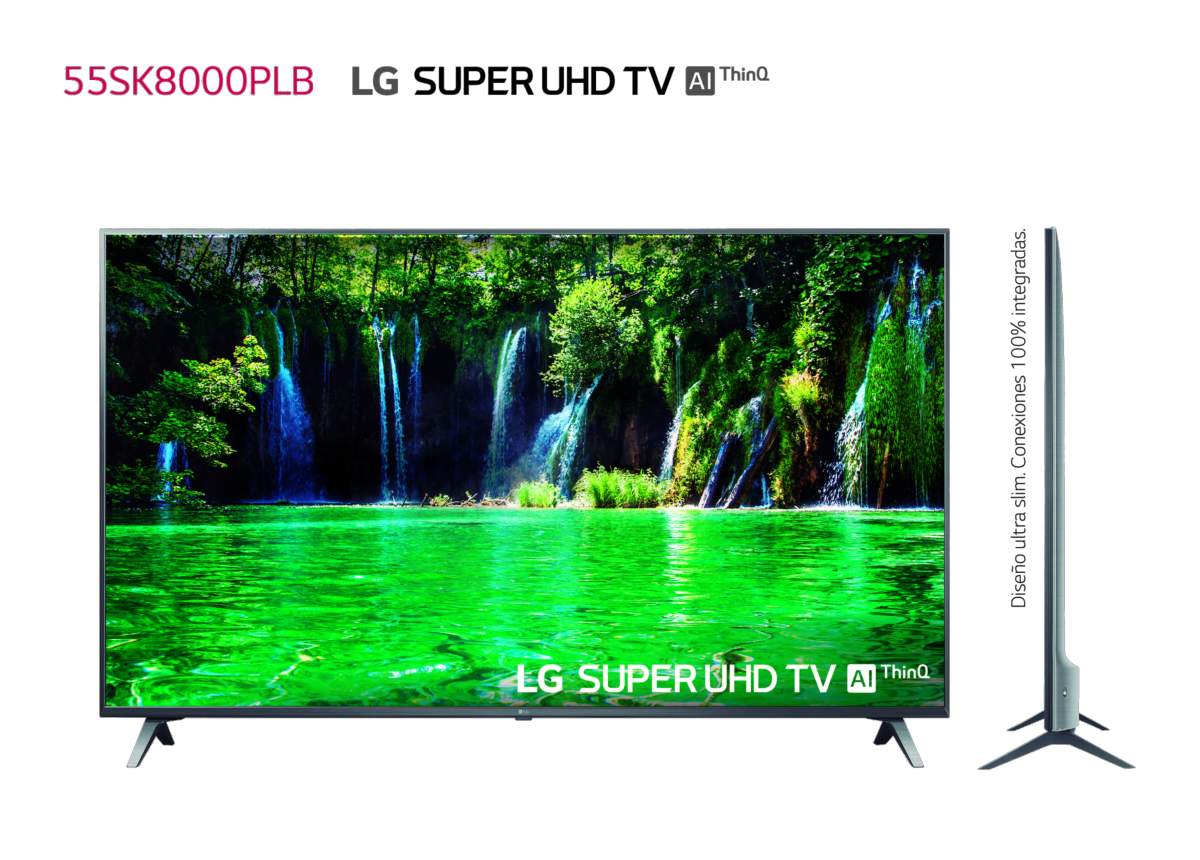 TV LED 55" - LG 55SK8000PLB, SuperUHD 4K 5xHDR, NanoCell, Panel IPS, AI Smart TV ThinQ webOS 4.0,