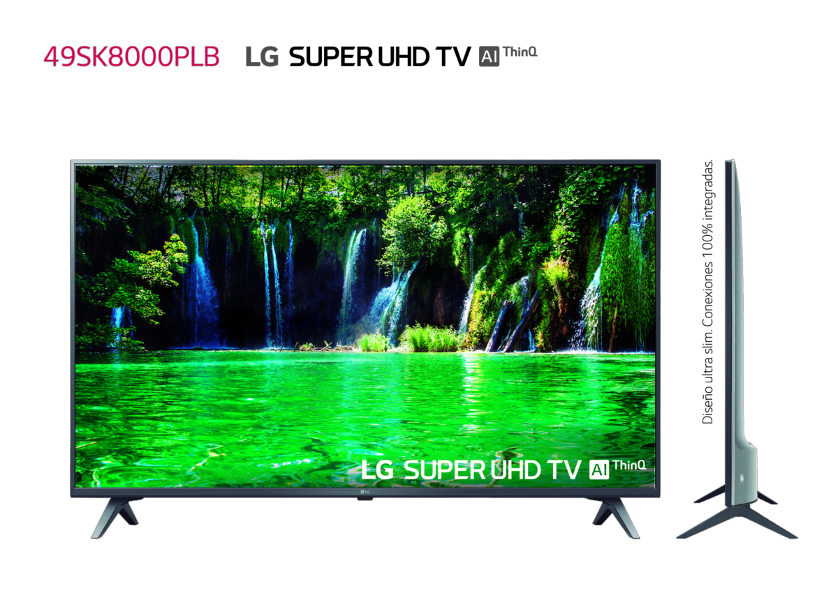 TV LED 49" - LG 49SK8000PLB, SuperUHD 4K 5xHDR, NanoCell, Panel IPS, AI Smart TV ThinQ webOS 4.0,