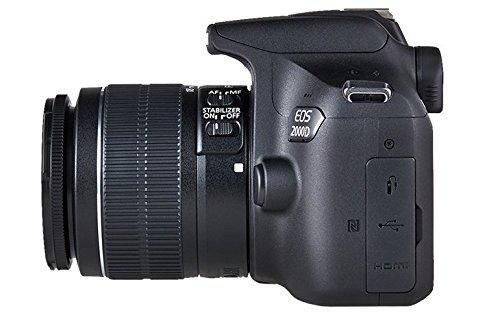 Cámara réflex - Canon KIT EOS 2000D + Objetivo 18-55 IS II + SD 16Gb + Funda, 24.1 MP, Video Full HD, Wifi