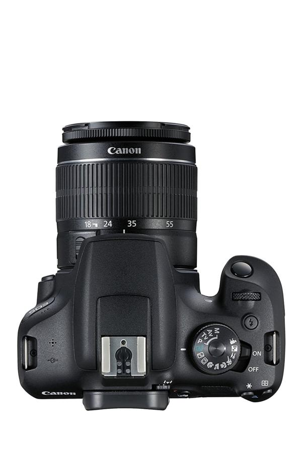 Cámara réflex - Canon KIT EOS 2000D + Objetivo 18-55 IS II + SD 16Gb + Funda, 24.1 MP, Video Full HD, Wifi