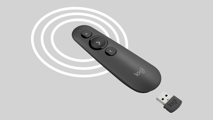 Presentador láser - Logitech R500 Laser Presentation Remote, Gris