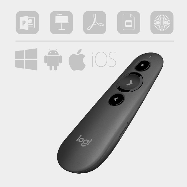 Presentador láser - Logitech R500 Laser Presentation Remote, Gris