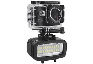Accesorio cámara deportiva - SK8 Reef, 20 LEDs, Foco, 6 W, 1900 mAh, Para cámaras SK8, Negro