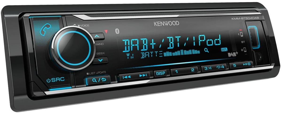 Autorradio - Kenwood KMM-BT504 DAB, 4 x 50 W, Bluetooth, USB, Radio FM, DAB+, Aux, Negro