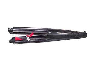 Plancha de pelo - Babyliss ST330E Revestimiento Diamond Ceramic, 2 en 1 Alisa y riza, Pantalla