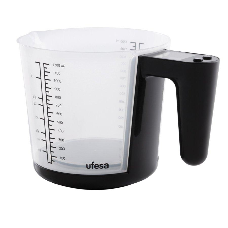 Balanza de cocina - Ufesa BC1400 2 en1 Jarra medidora de 1,2L, Peso máximo 3kg, Escala de