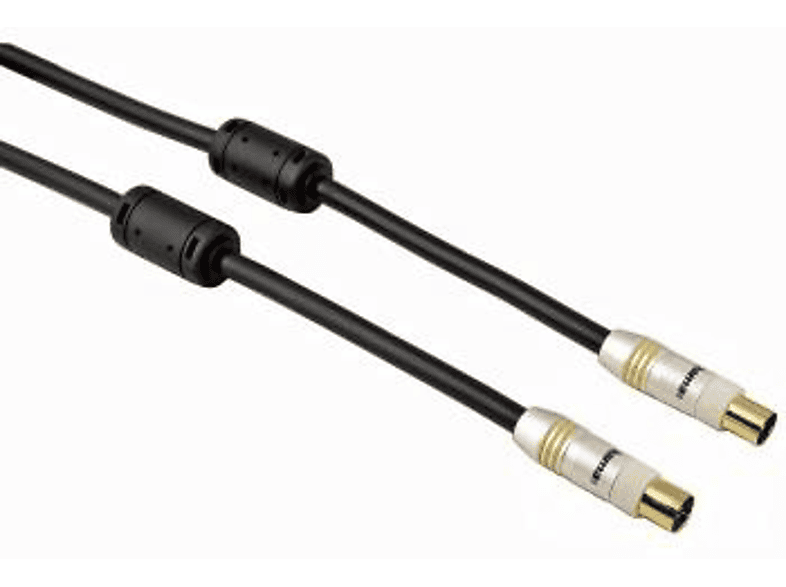 Cable coaxial - Hama 00056592, 3m, Negro