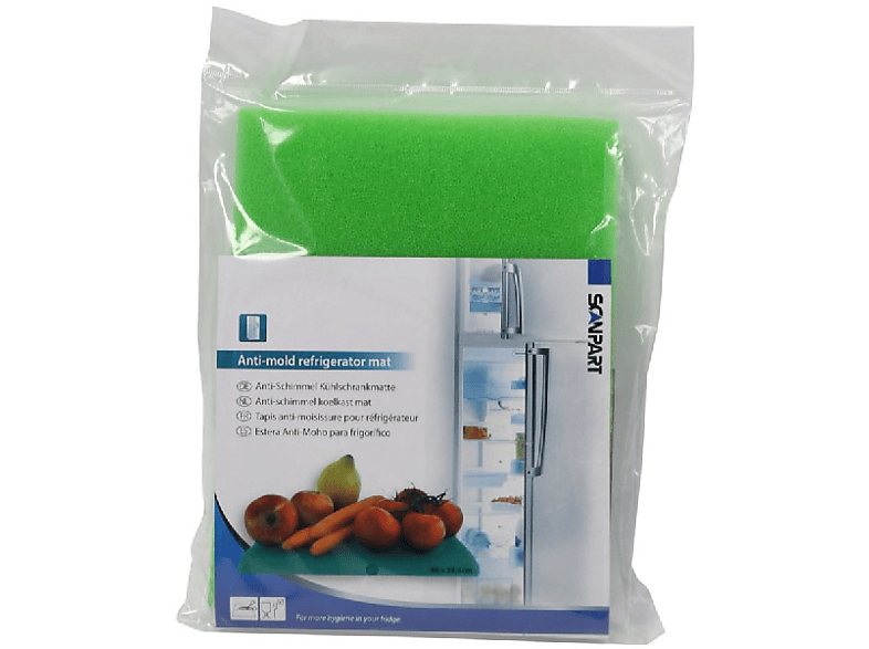 Esterilla antimoho - Scanpart 1199000077 Universal, 46 x 29,5 cm, Recortable, Protege frutas y verduras, Verde
