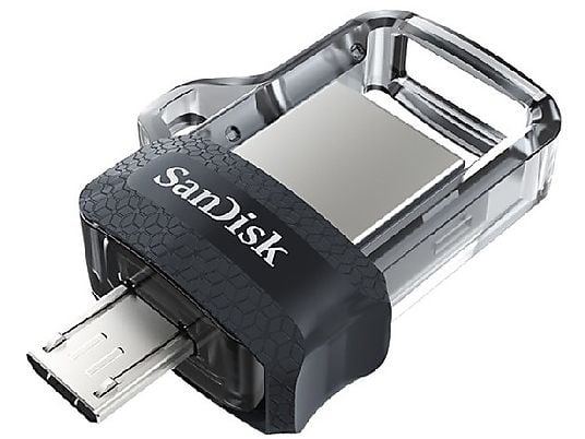 Pendrive para móvil 128 GB - SanDisk Ultra Dual Drive m3.0, Micro USB y USB 3.0, 130 MB/s, Con Memory Zone, OTG, Gris