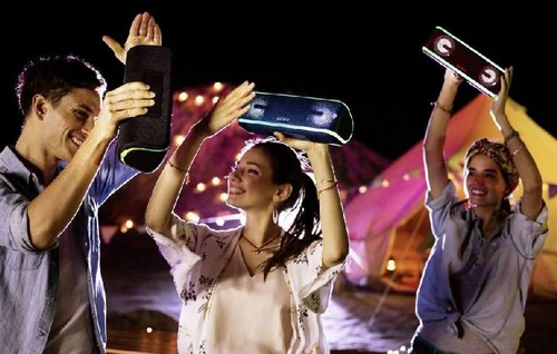 Altavoz inalámbrico - Sony SRS-XB41B.EU8, Bluetooth, NFC, Resistente al agua, Iluminación, Extra