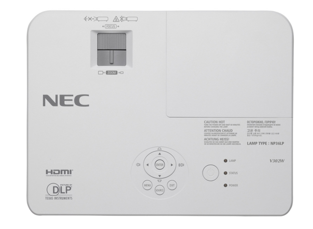 Proyector - NEC V332W, 3300 lúmenes, ANSI, DLP, WXGA (1280x800)