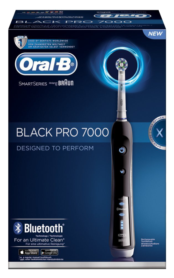 Cepillo Eléctrico - Oral B PRO 7000 BLACK CROSS ACTION Cepillado 3D, Sensor de presión con luz,
