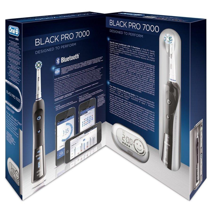 Cepillo Eléctrico - Oral B PRO 7000 BLACK CROSS ACTION Cepillado 3D, Sensor de presión con luz,