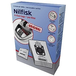 Bolsas de aspirador - Nilfisk 107407940 4 unidades, Compatible con Aspiradores Elite y