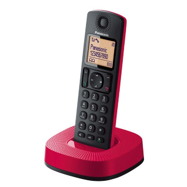 Telefonia Inalambrica Kxtgc310 spr rojo manos libres panasonic kxtgc310spr fijo lcd localizador bloqueo llamadas modo eco dect kxtgc310sp negro y identificador 16h uso continuo agenda 50 1