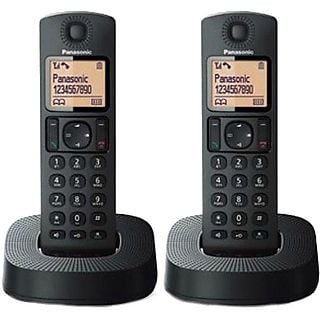 Teléfono - Panasonic KX-TGC312SPB Duo, Inalámbrico, 50 contactos, Pantalla LCD, Bloqueo de llamadas, Negro