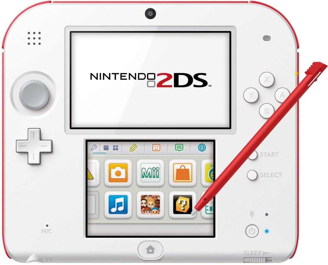 Consola - Nintendo - 2DS, Roja y Blanca + Tomodachi Life (Preinstalado)