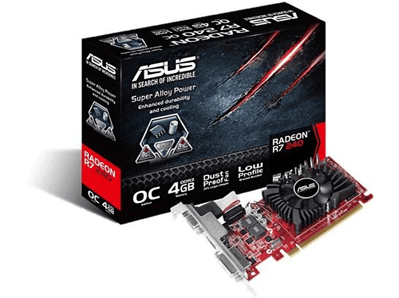 Tarjeta Gráfica | ASUS R7240-OC-4GD3-L Radeon R7 240 4GB GDDR3