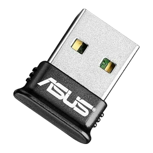 Adaptador USB negro con logo ASUS. Conector plateado.