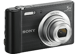 Cámara - Sony W800, Sensor CCD, 20.1 MP, Gran angular 26mm, Zoom óptico 5X, Negro