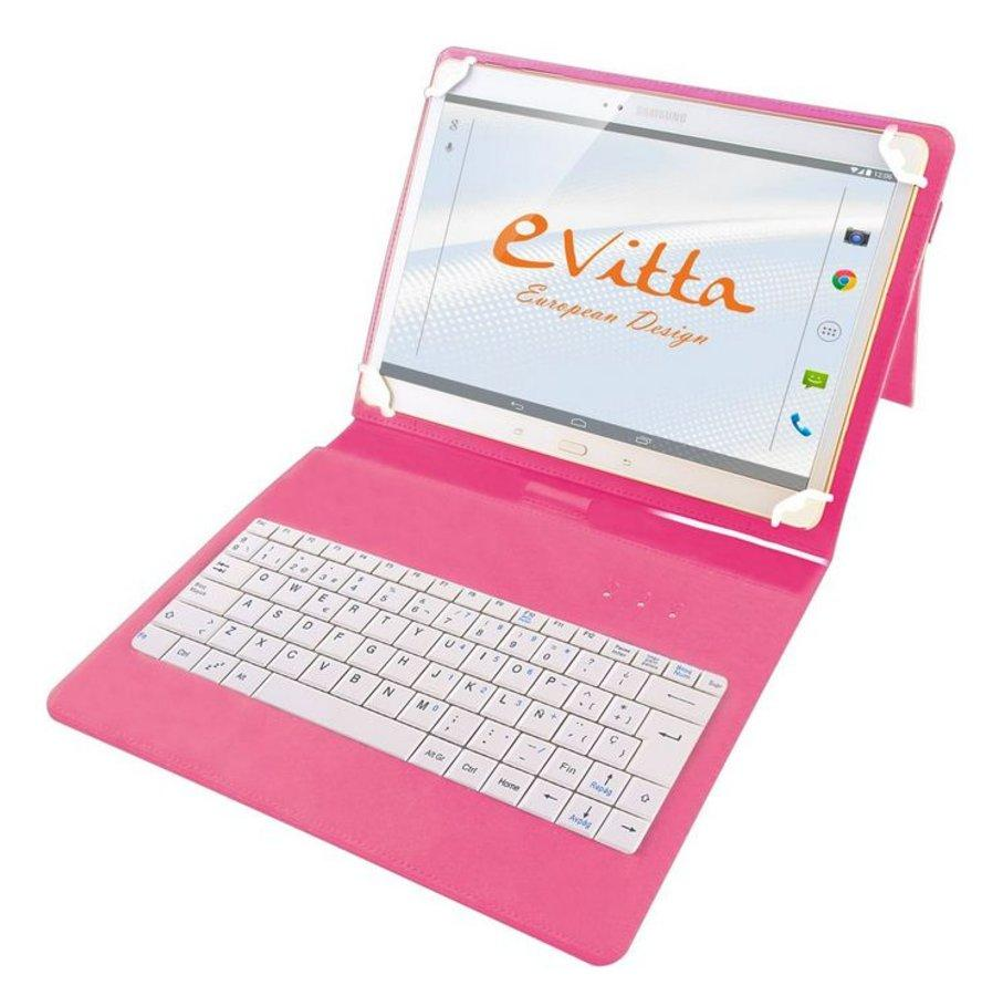 Funda para tablet de 7 y 8 pulgadas - E-vitta KeyTab USB Pink, rosa, con teclado de conexión USB