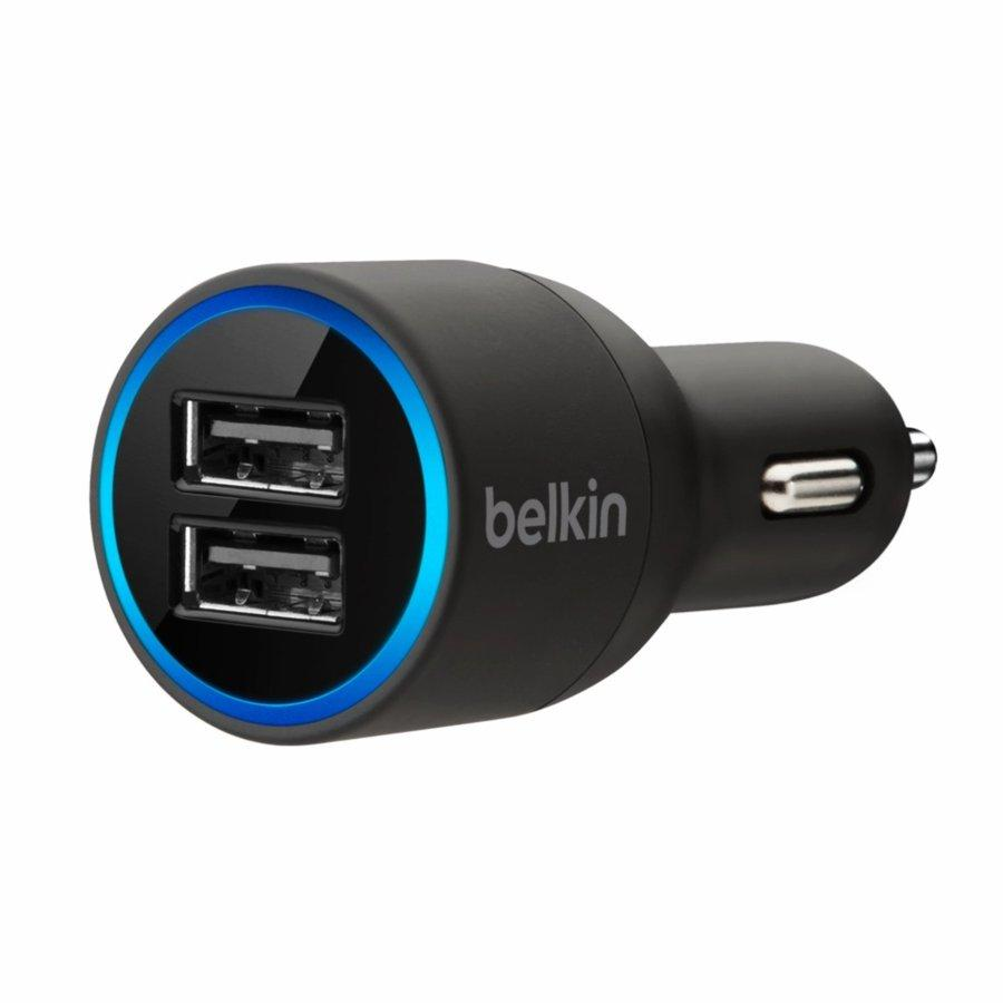 Cargador para coche - Belkin F8J109BTBLK, dual, ultracompacto, mechero