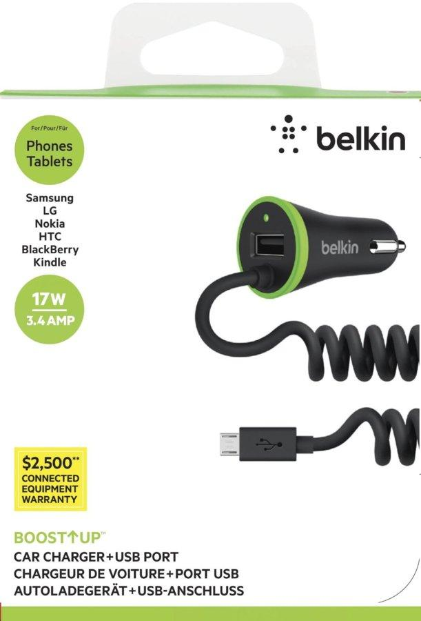 Cargador de coche - Belkin, universal, negro