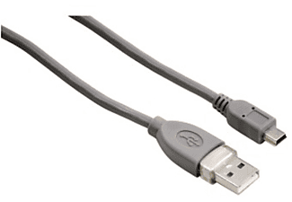 Cable USB - Hama USB 2.0 A a Mini USB B, 1,8 metros, gris