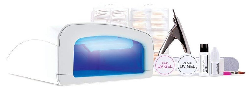 Kit de manicura y extensiones de Uñas - Rio Beauty UVLP6 COM 4 Lámparas UV, Temporizador, Fácil