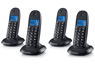Teléfono - Motorola C1004L, Cuarteto, manos libres, timbre polifonico, negro