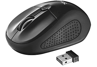 Ratón inalámbrico - Trust Primo Wireless, Compacto, con USB almacenable, Negro