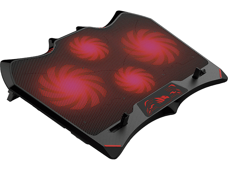 Soporte de refrigeración - Sveon Aero Gaming SGM520, 17.3", 4 ventiladores, LED, Negro