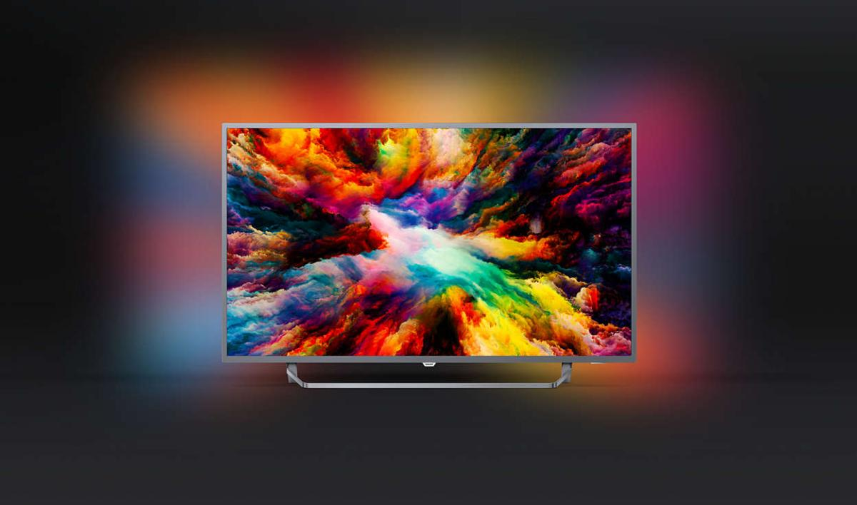 TV LED 55"-Philips 55PUS7303/12, UHD 4K, Ambilight 3 lados, P5, HDR Plus, Quad Core, Pixel Precise