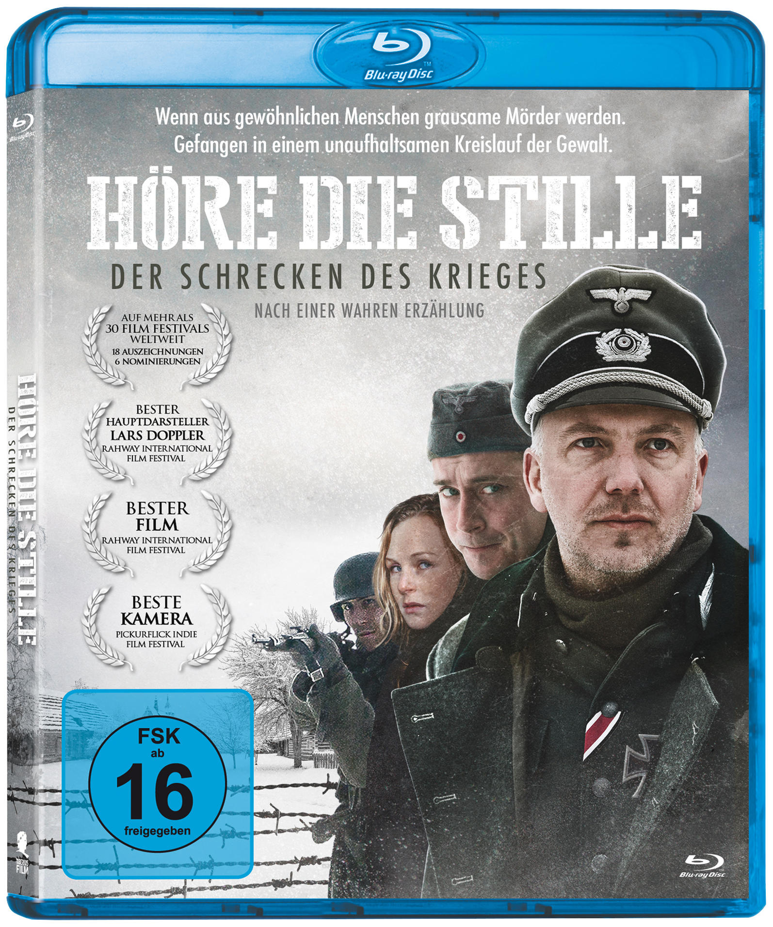 Blu-ray-Filmhülle mit Kriegsplakat mit Soldaten und einer verschneiten Szene.