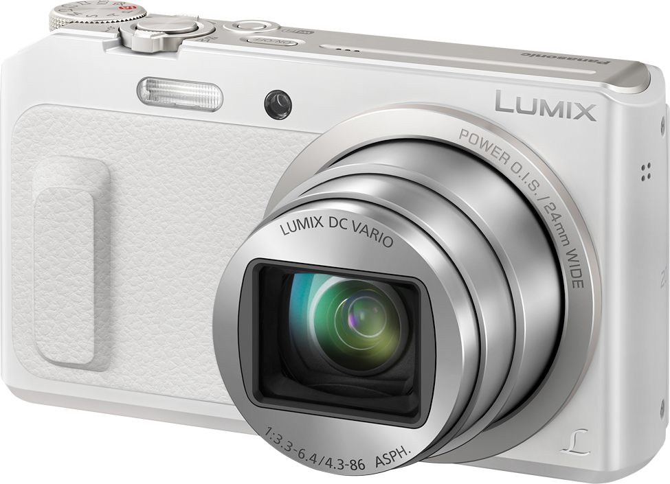 Cámara - Panasonic Lumix DMC-TZ57 Blanco, 16Mp, WiFi, Full HD