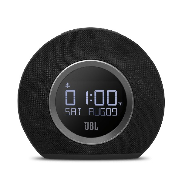 Radio Despertador Jbl horizon negro digital amfm corriente alarma doble snooze con bluetooth y usb reloj dual iluminación ambiental black