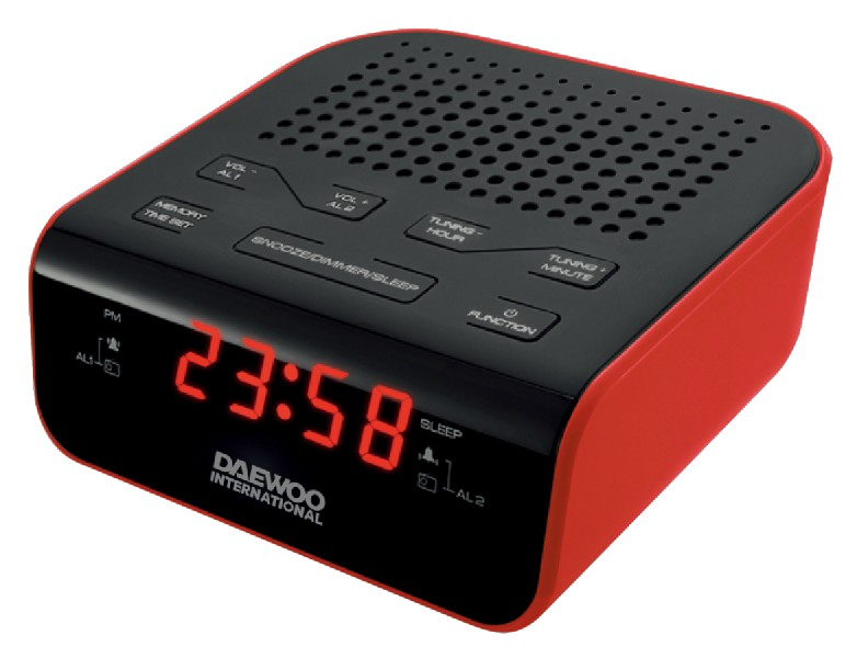 Radio despertador - Daewoo DCR-46 Rojo